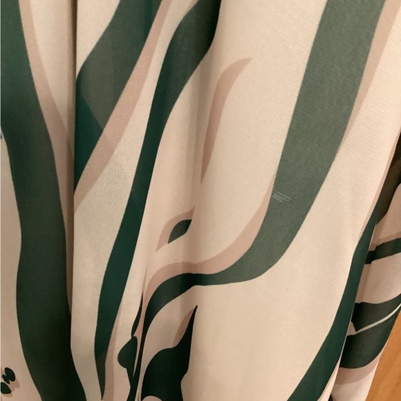 Kaimilan Green Day A-Line V-Neck Short Sleeve Midi Printed Dress - Picture 6 of 15